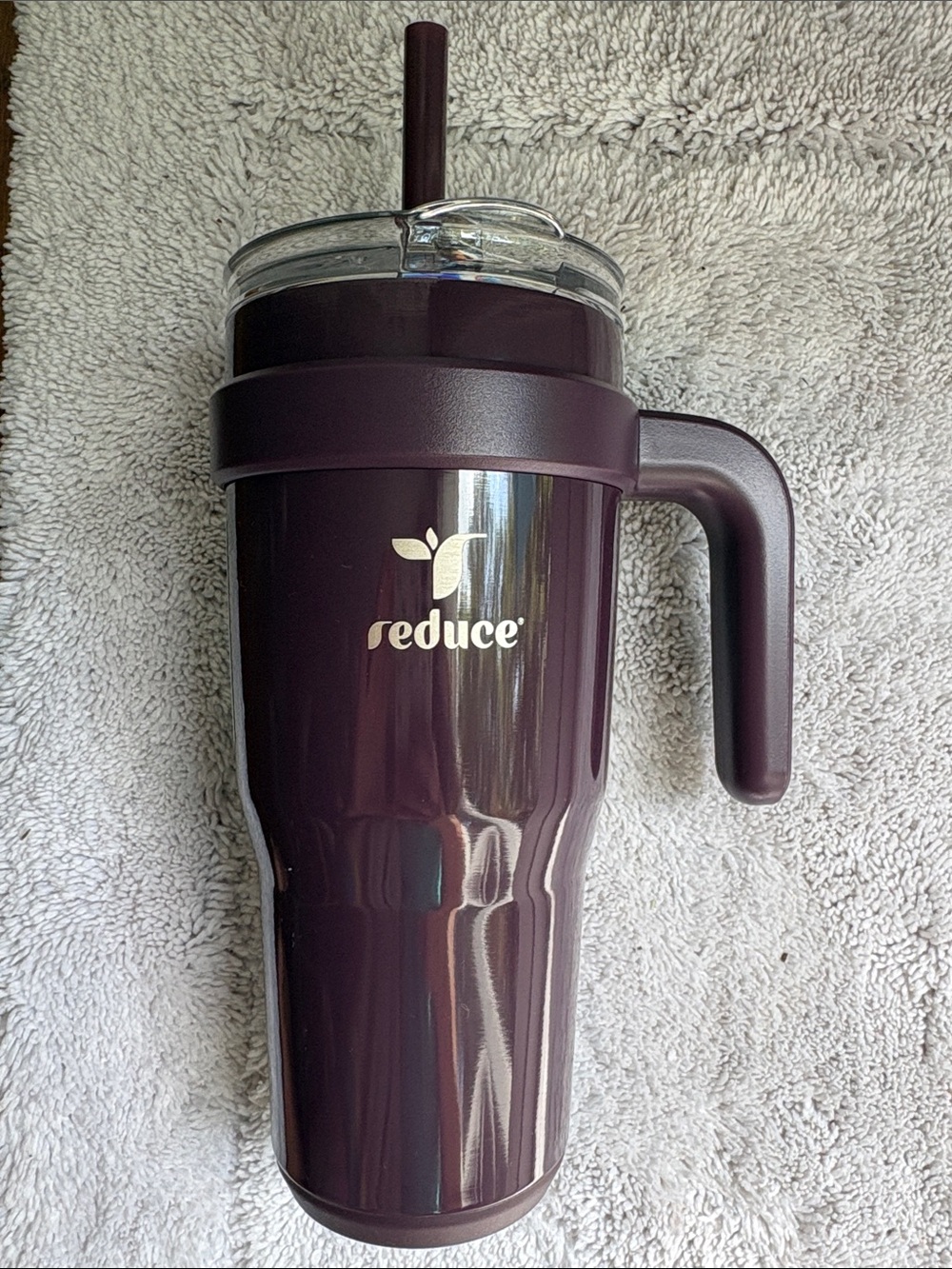 Reduce Insulated Travel Mug with Handle - Deep Plum